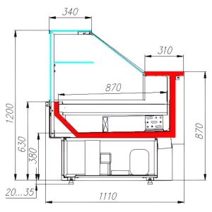 Витрина холодильная Carboma GC110 VM 1,5-1 (с боковинами, динамика) 0011-9006 - Изображение 2