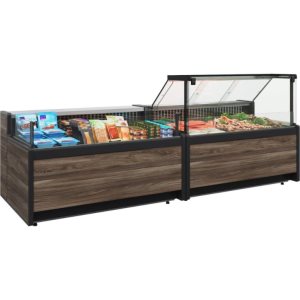 Витрина холодильная Carboma GC111 SV 3,75-1 (1008 Темный дуб) (газлифт, без боковин) - Изображение 3