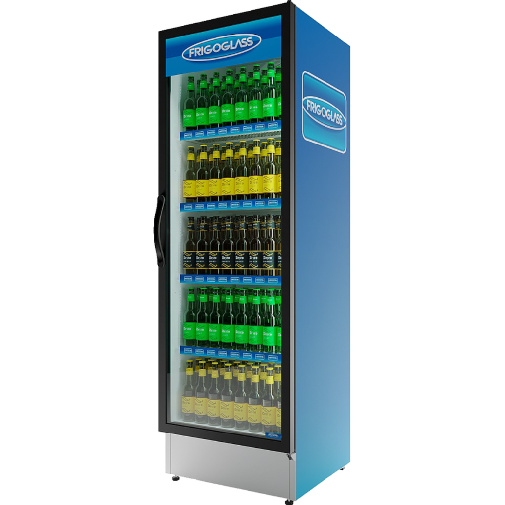 Шкаф холодильный Frigoglass Plus 500 (R290) (сер.корпус,бел.кабинет,сер.рамка дв.,1Led,5полок,5ЦД)