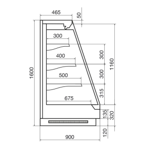 Горка холодильная Dazzl Vega 090 H160 190 фруктовая - Изображение 3
