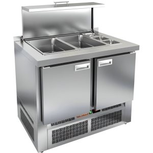 Стол холодильный для салатов HiCold SLE3-11GN с крышкой