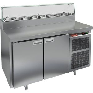 Стол холодильный для пиццы HiCold PZ2-11/GN (1/6H) стекло