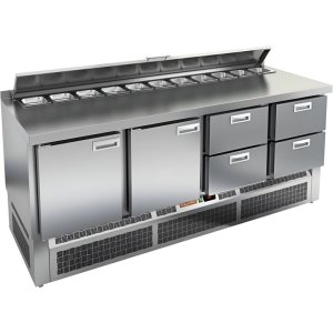Стол холодильный для салатов HiCold SLE2-1122GN (1/6) с крышкой