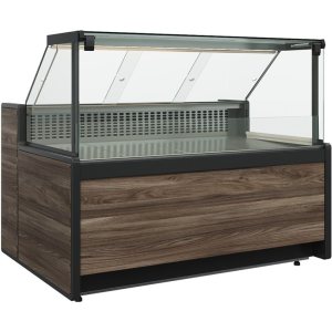 Витрина холодильная Carboma GC111 VM 1,25-1 (1008 Темный дуб) (динамика, без боковин)