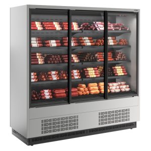 Горка холодильная Carboma FC20-07 VV 1,9-1 0030 STANDARD фронт X1 (версия 2.0) (9006-9005) (бок металл с зеркалом)