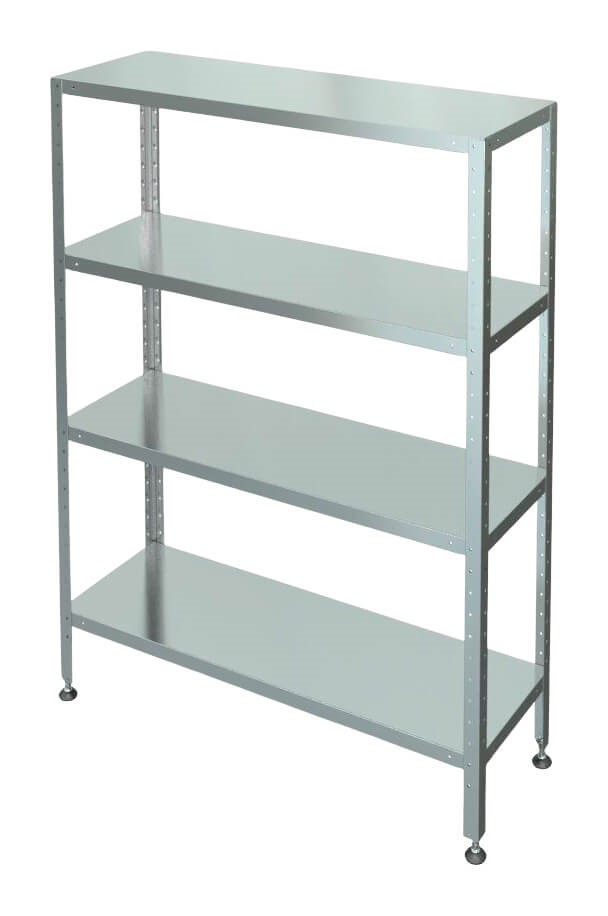 Стеллаж с 6-ю сплошными полками МХМ С-6-0,5/1,5/1,8 (нержавейка)
